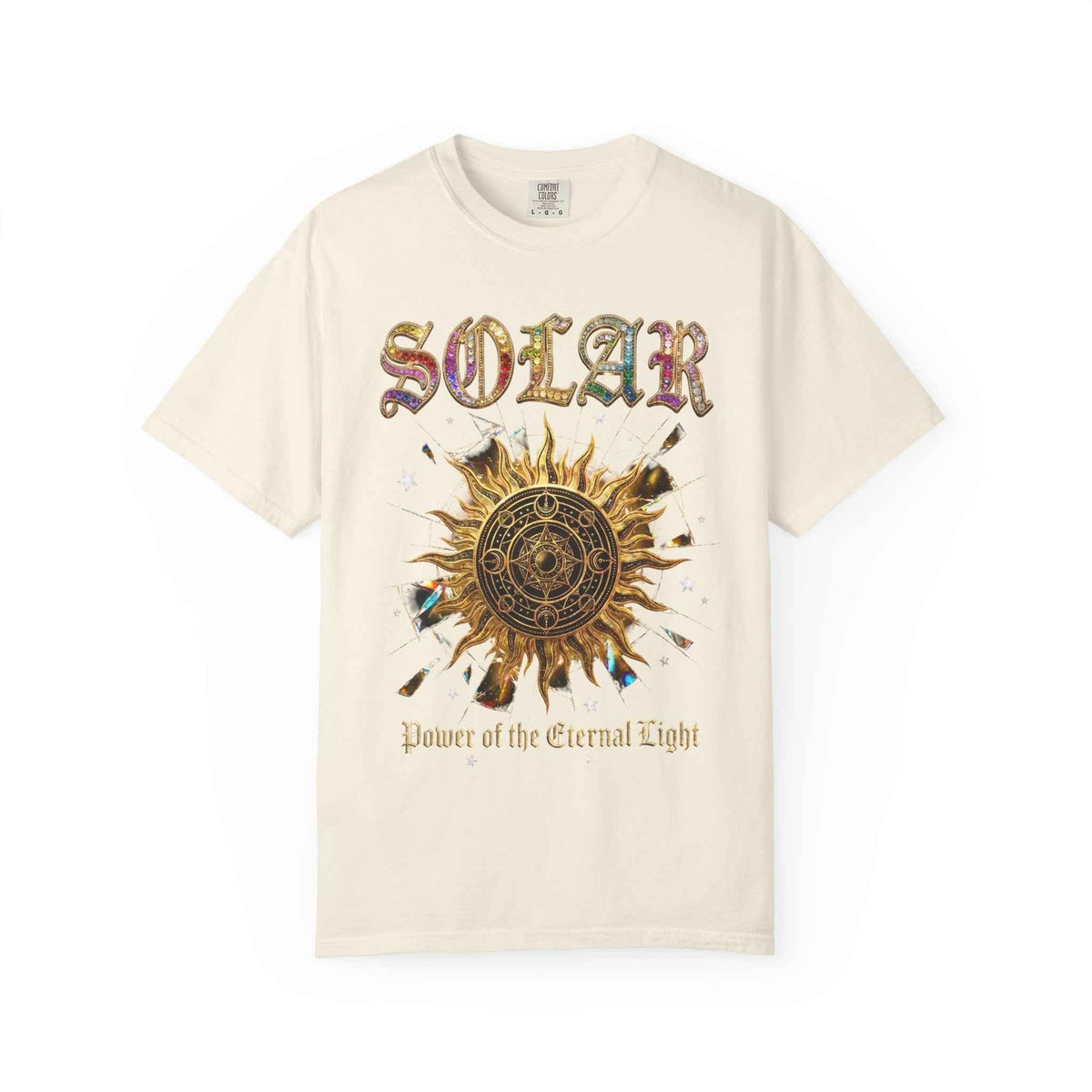 Vintage Sun Print Graphic T-Shirt - Retro Solar Symbol Design