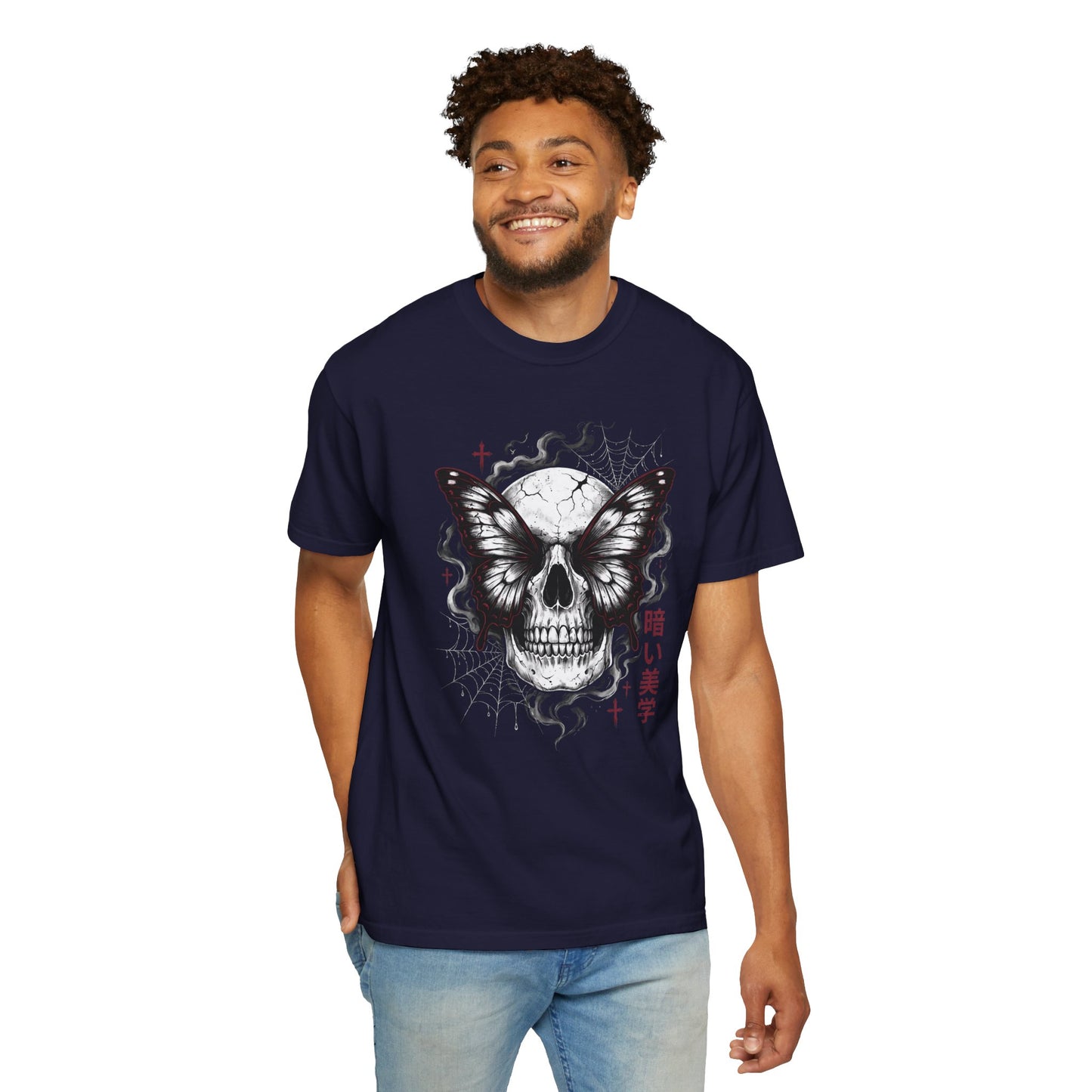 Skull Butterfly T-Shirt — Dark Aesthetic "暗い美学" Graphic Tee