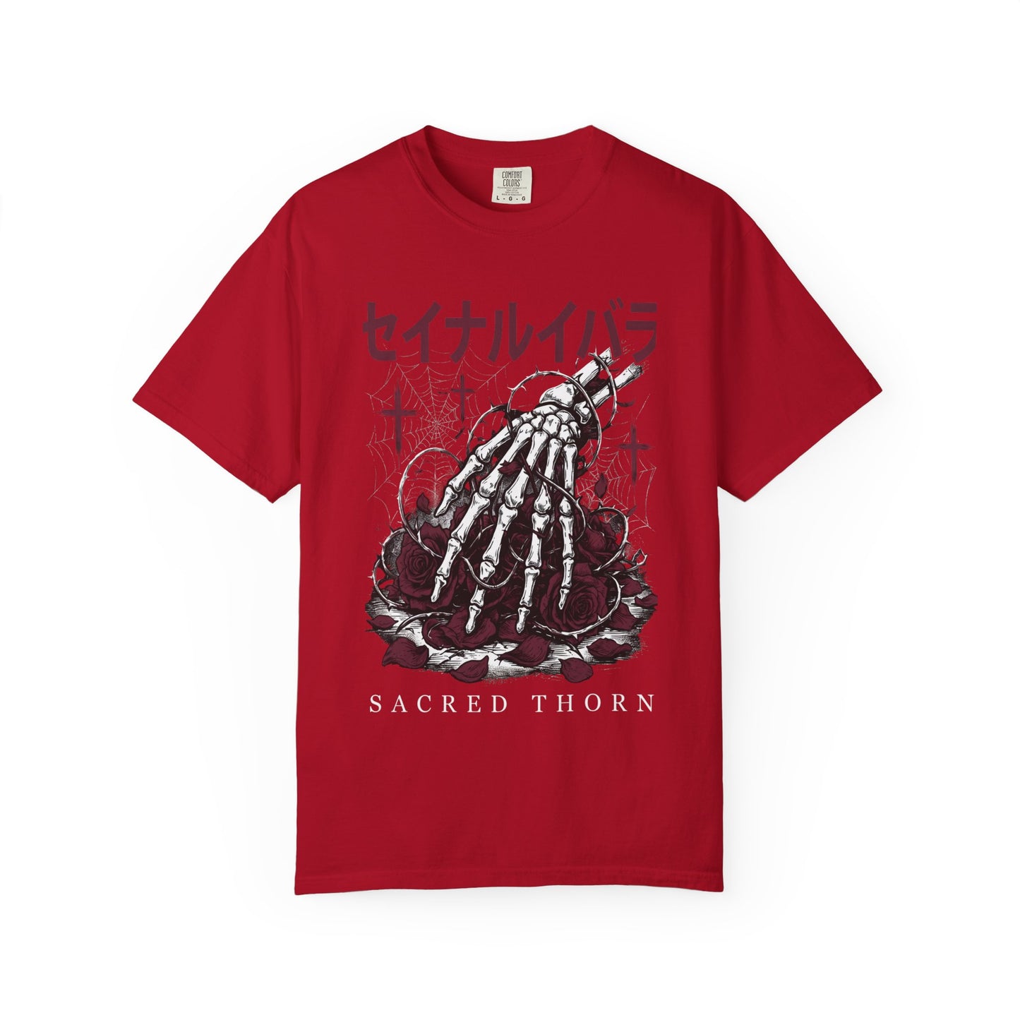 T-Shirt — Sacred Thorn Skeleton Hands Graphic Tee (セイナルイバラ)