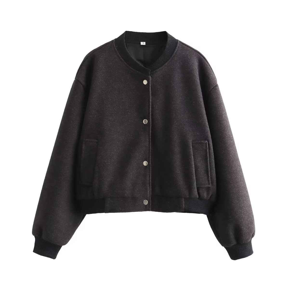 Women's Casual Long-sleeved Soft Short Bomber Jacket