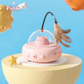Smart Teaser Electric UFO Cat Teaser Stick with Bell & Replaceable Feathers