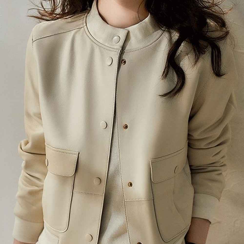 Temperament Round Neck Thread Modified Straight Jacket