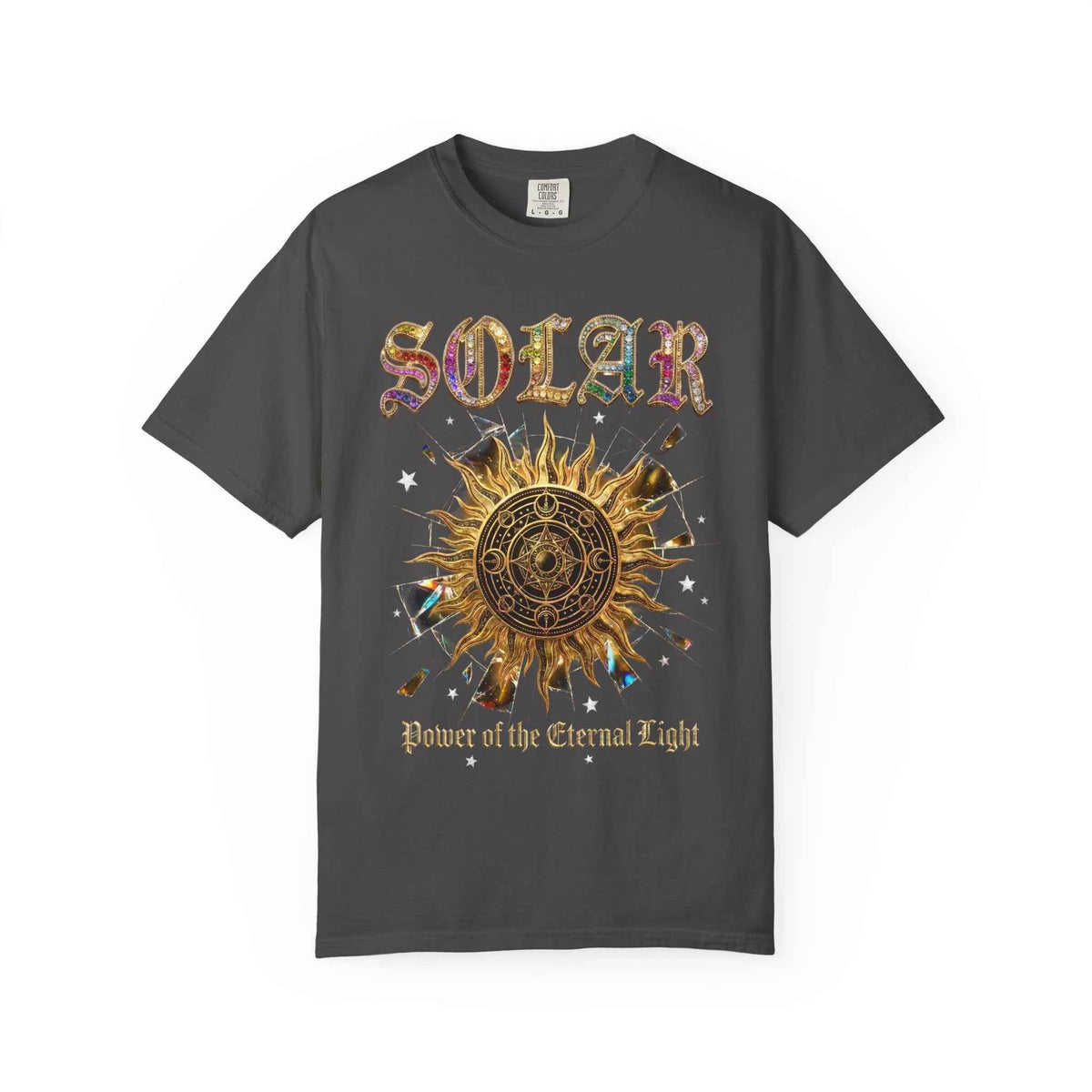 Vintage Sun Print Graphic T-Shirt - Retro Solar Symbol Design