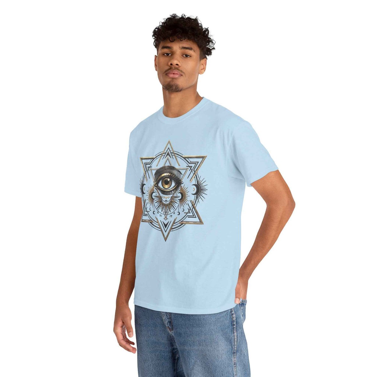 Mystic Eye & Sacred Geometry Graphic Tee - Dark Alternative Streetwear