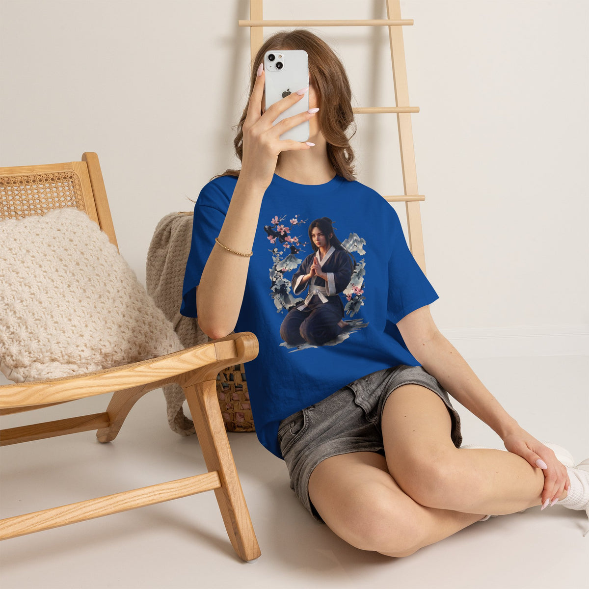 Japanese Aesthetic Kunoichi Sakura Graphic T-Shirt Anime