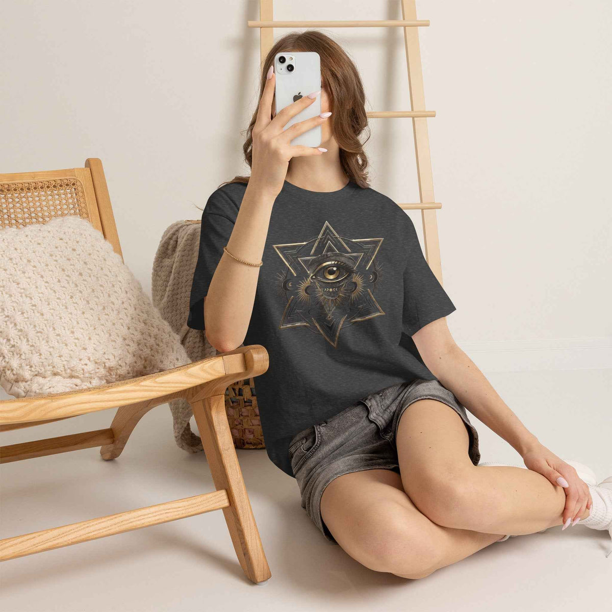 Mystic Eye & Sacred Geometry Graphic Tee - Dark Alternative Streetwear