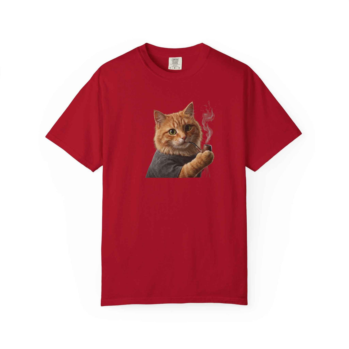 Funny Orange Cat Smoking Pipe Graphic Tee, Harajuku Streetwear, Cozy Kitten