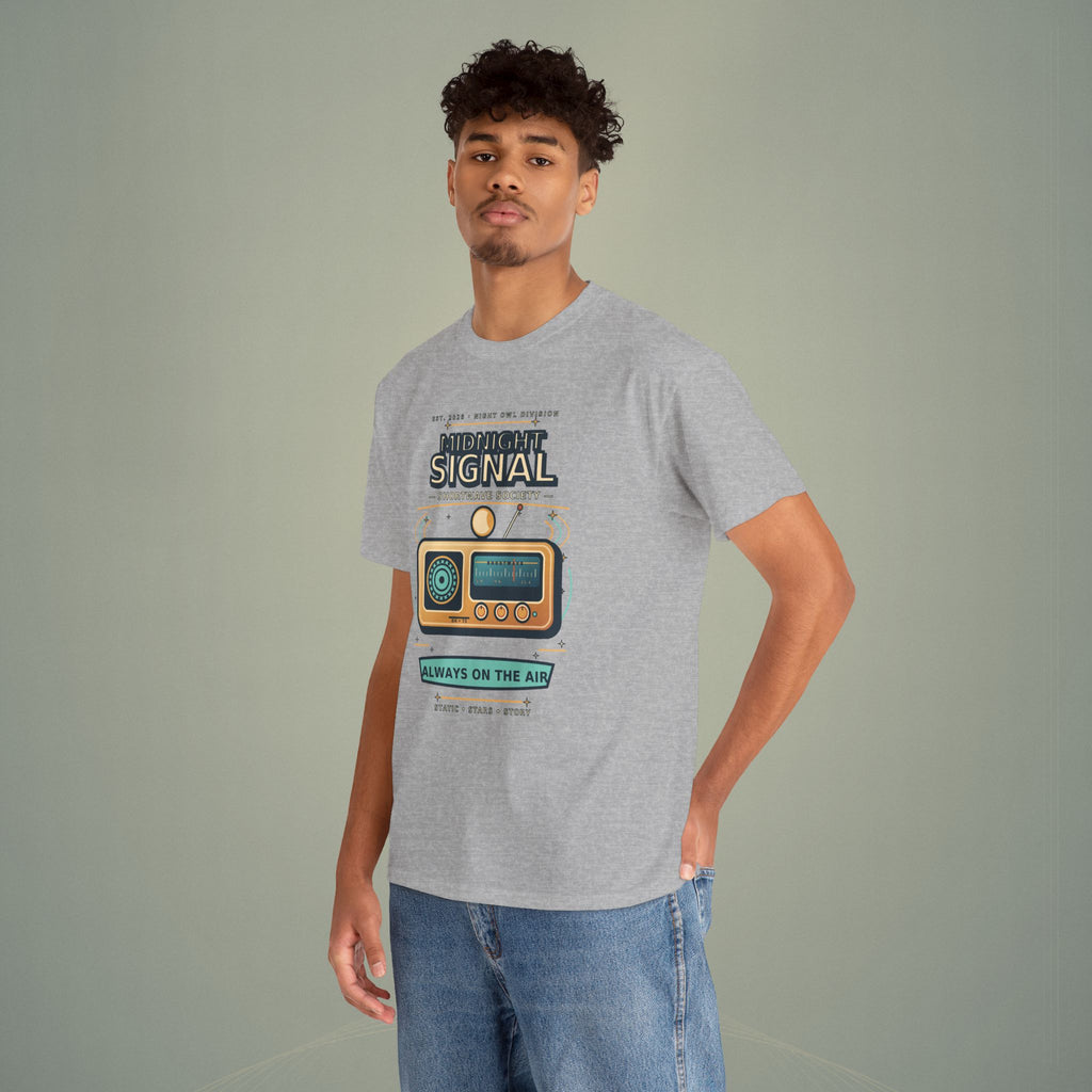 Midnight Signal Shortwave Society Tee | Vintage Ham Radio Operator Graphic Shirt | Gildan 5000
