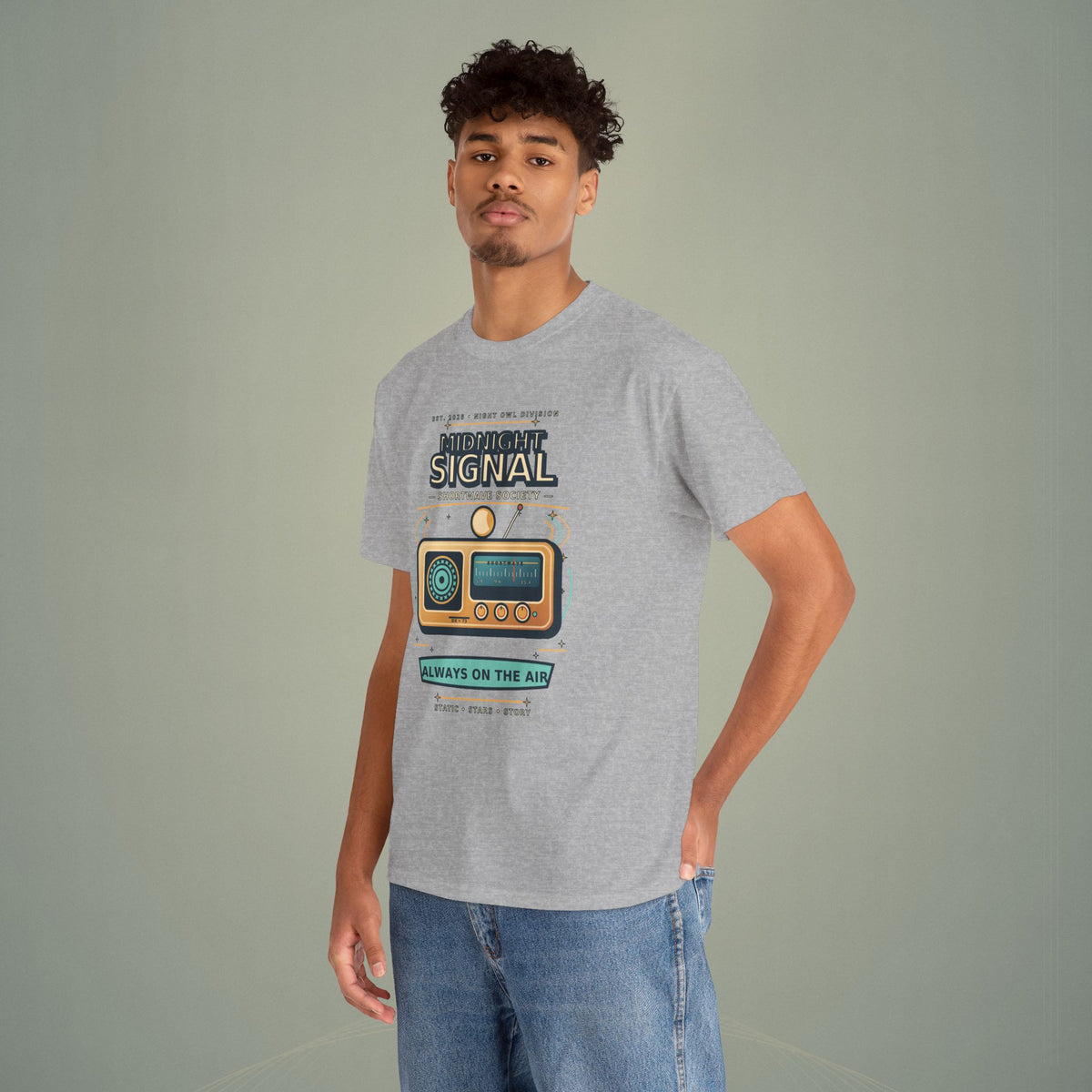 Midnight Signal Shortwave Society Tee | Vintage Ham Radio Operator Graphic Shirt | Gildan 5000