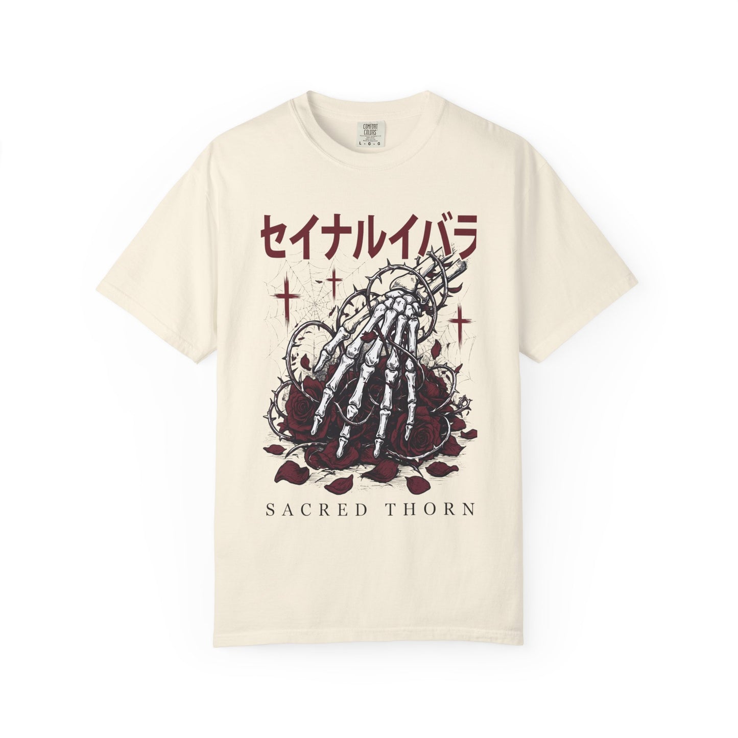 T-Shirt — Sacred Thorn Skeleton Hands Graphic Tee (セイナルイバラ)
