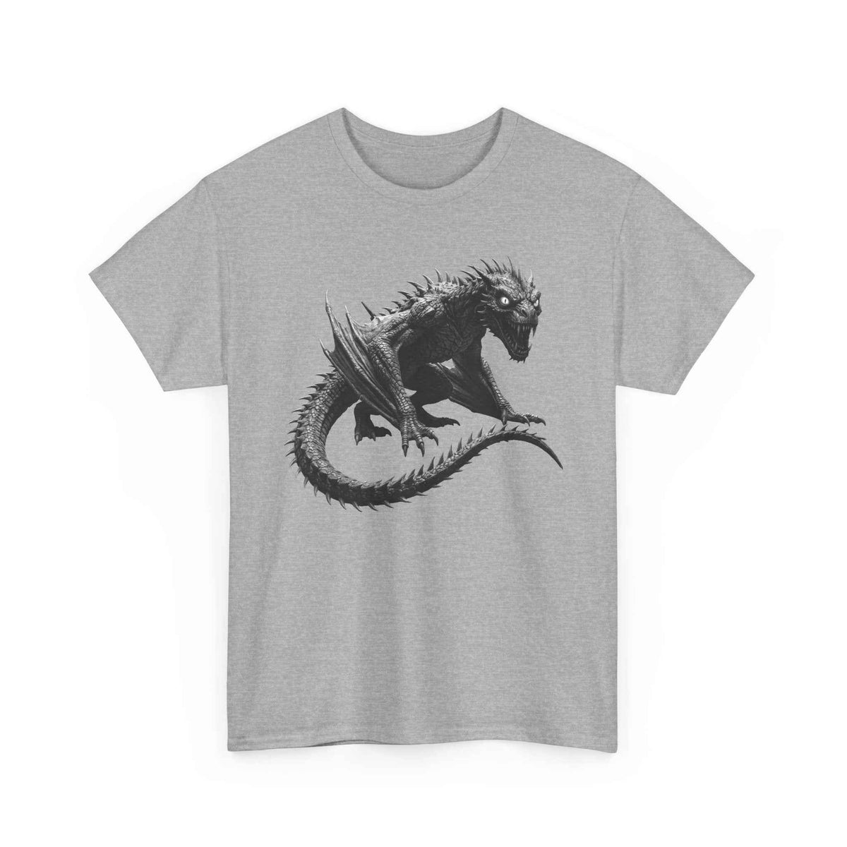 Fierce Dragon Graphic Tee - Dark Fantasy Streetwear Tee