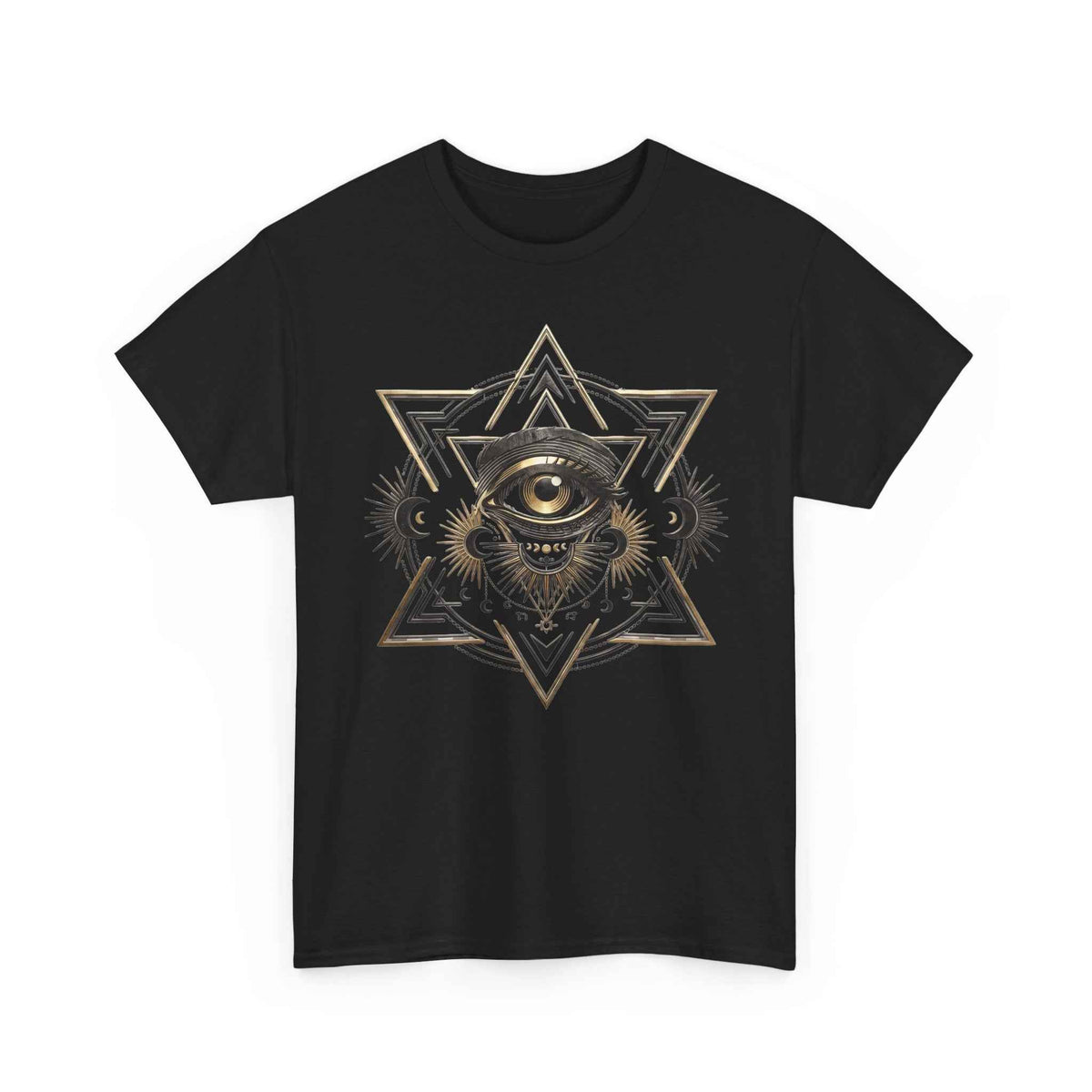 Mystic Eye & Sacred Geometry Graphic Tee - Dark Alternative Streetwear