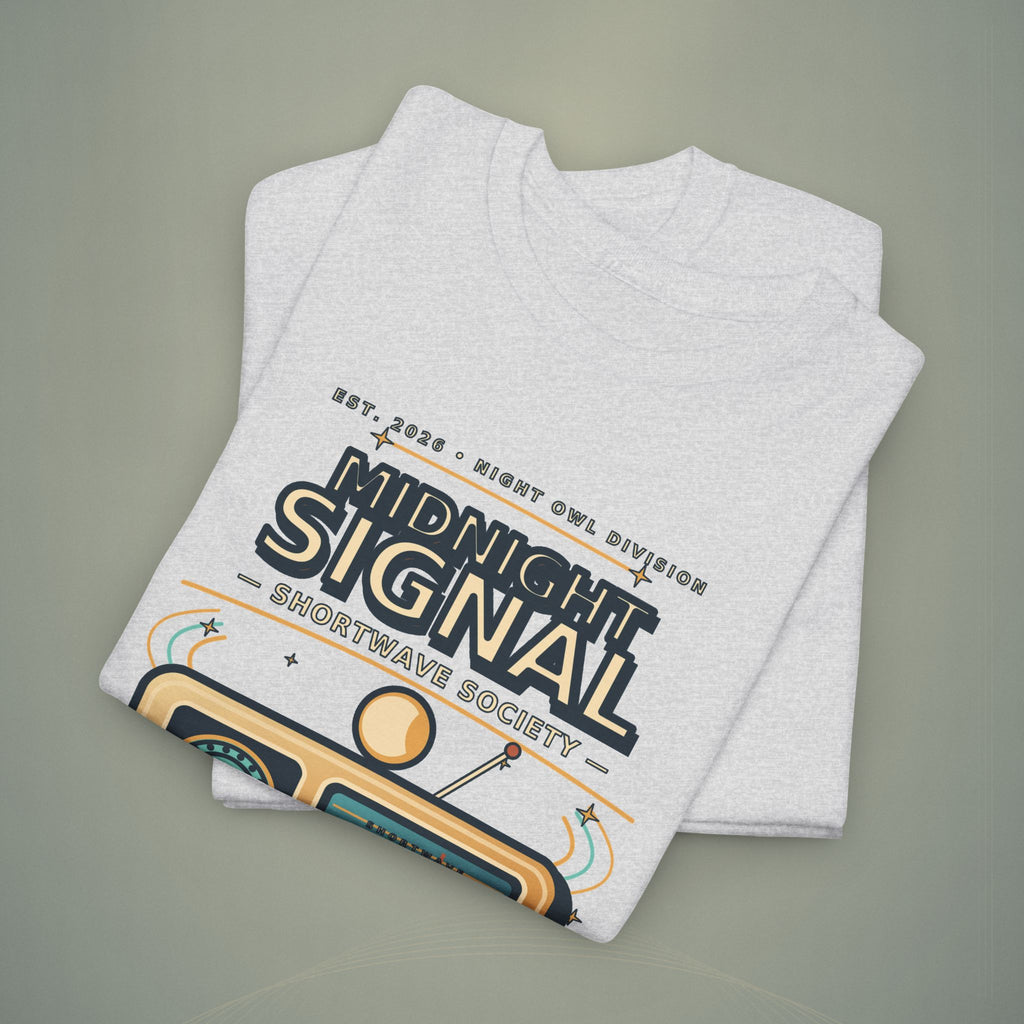 Midnight Signal Shortwave Society Tee | Vintage Ham Radio Operator Graphic Shirt | Gildan 5000
