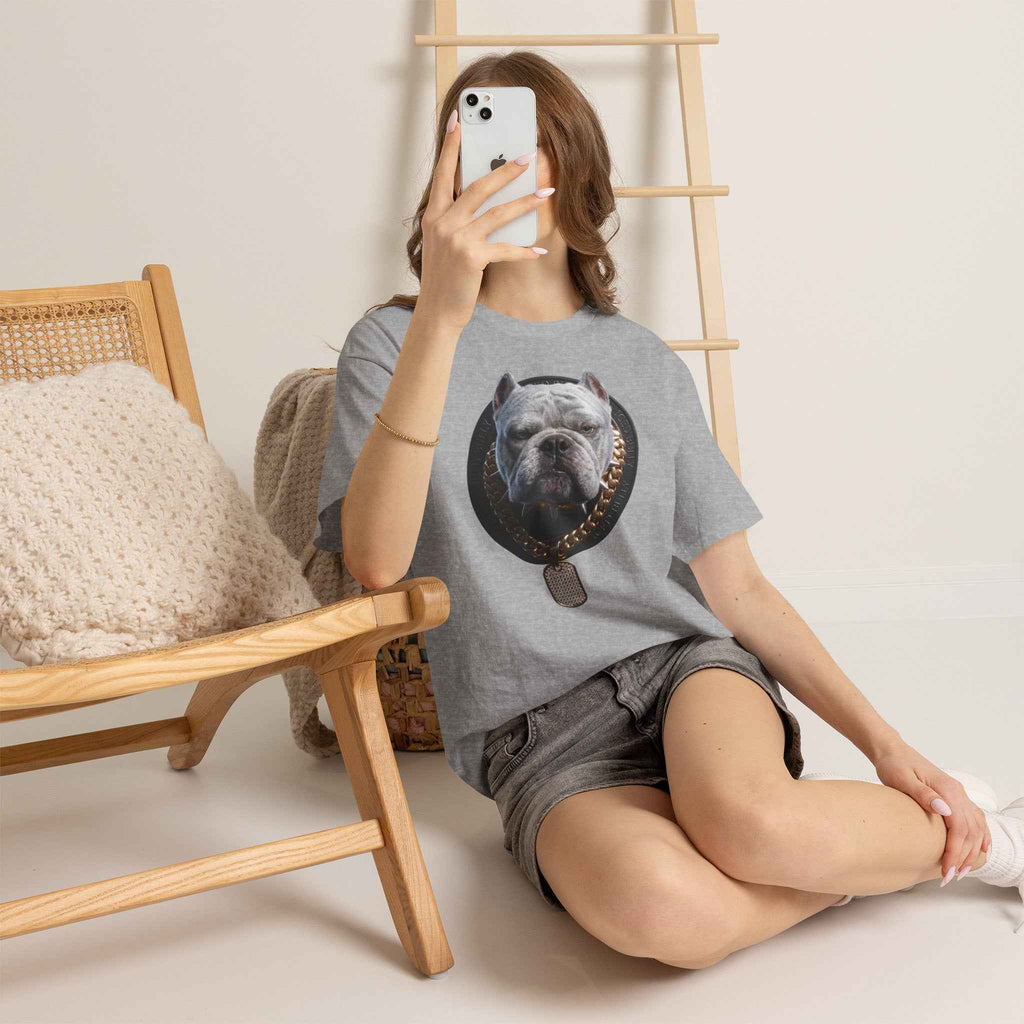 Bulldog Chain Shirt: 'Dog Tag' Graphic Tee for Dog Lovers