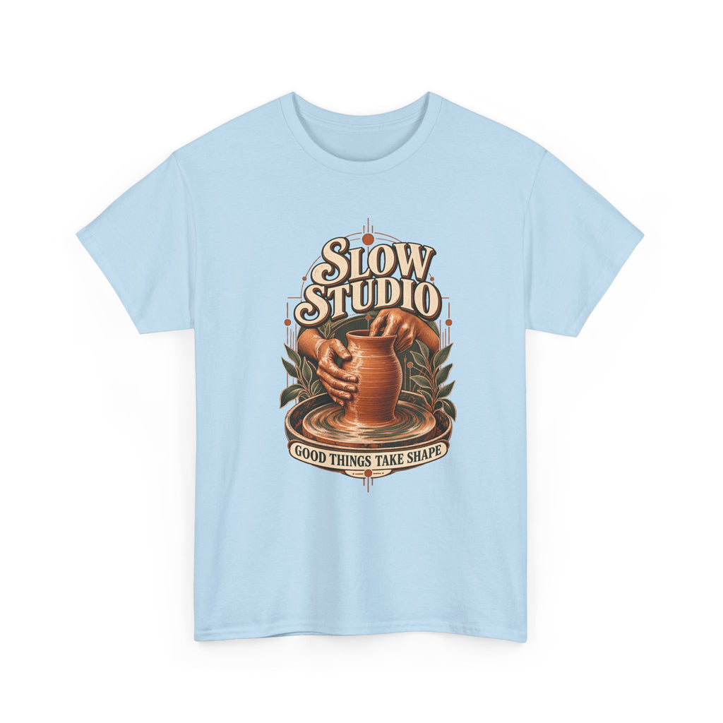 Slow Studio Pottery Wheel Graphic Tee | Good Things Take Shape | Gildan 5000