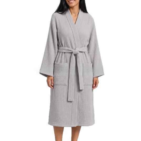 Solid Color Belt Bathrobe Minimalist Nightgown Sleeveless