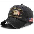 USA 250th Anniversary Baseball Cap - USA Eagle Washed Print Design