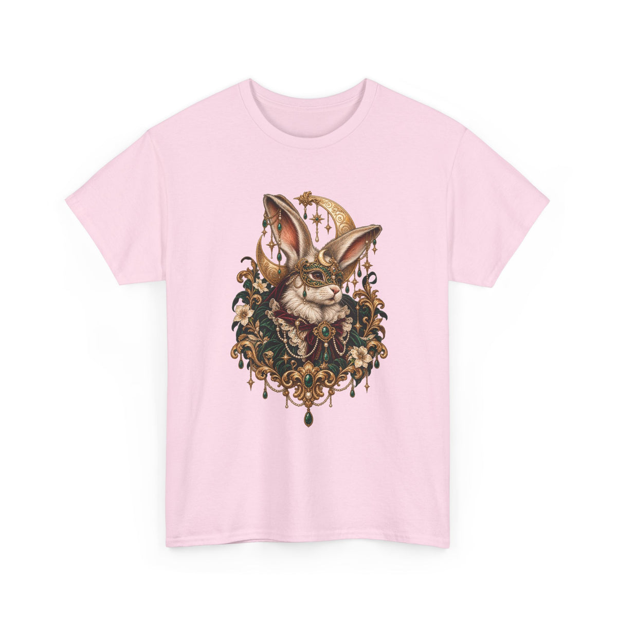 Velvet Masquerade Rabbit Graphic Tee | Gothic Baroque Bunny Shirt | Gildan 5000