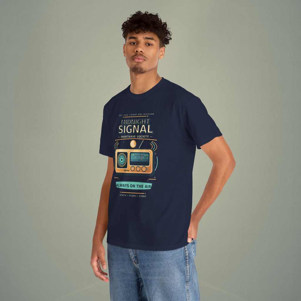Midnight Signal Shortwave Society Tee | Vintage Ham Radio Operator Graphic Shirt | Gildan 5000