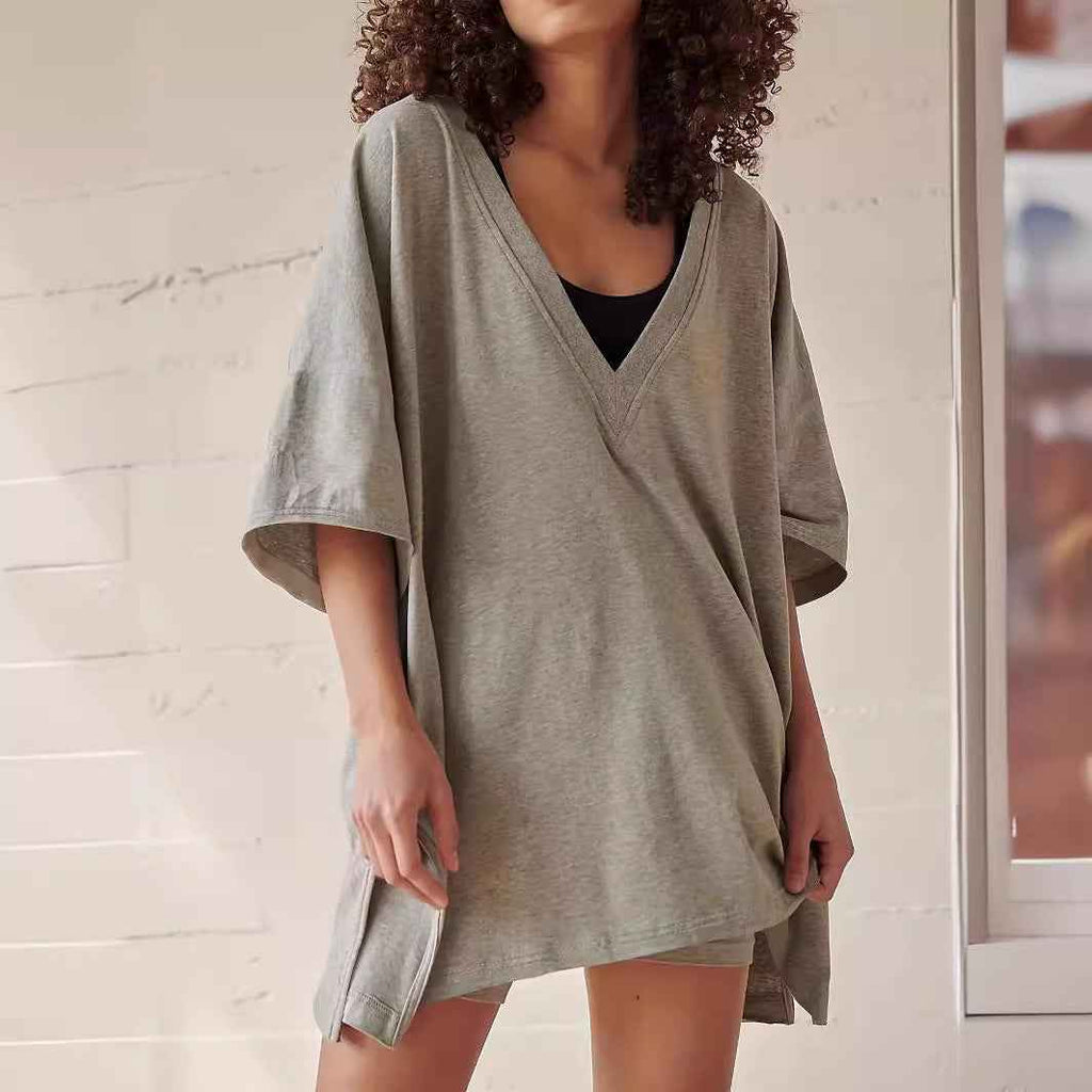 Women's Fashion Two-Piece Suit, Casual Short-Sleeved Shorts Set, Cotton Comfortable & Trendy