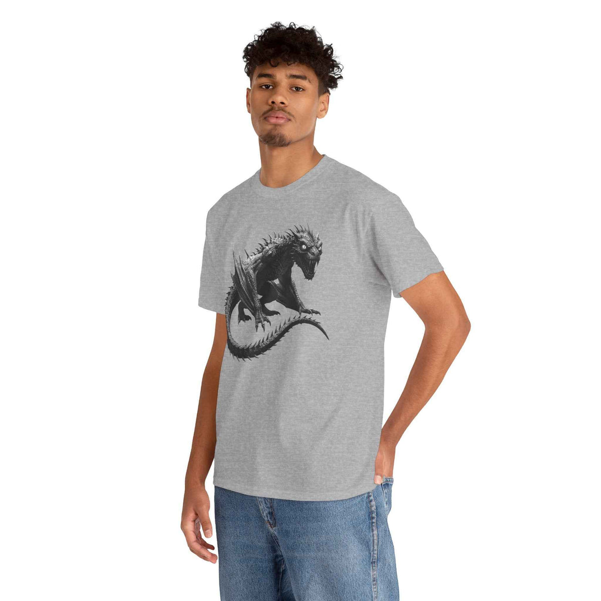 Fierce Dragon Graphic Tee - Dark Fantasy Streetwear Tee