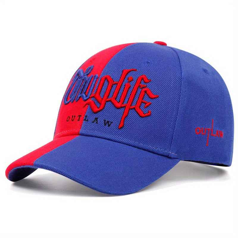 Peaked Sun Hat - Double Stitch Embroidered Letters, All Seasons Comfort