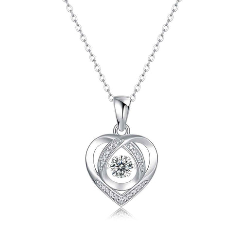1Heart Luxurious Fashion Diamond Pendant Necklace Set - S920 Silver & Moissanite (Not for TEMU)