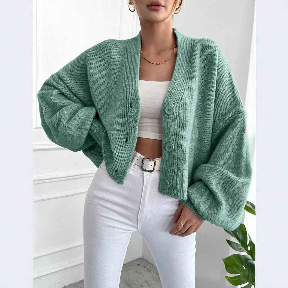 Women's Casual Loose V-Neck Jacket