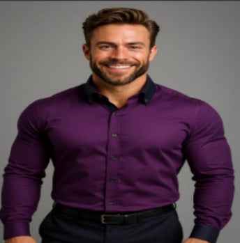 Men's Business Button-Down Shirt - Summer Solid Color Lapel Style
