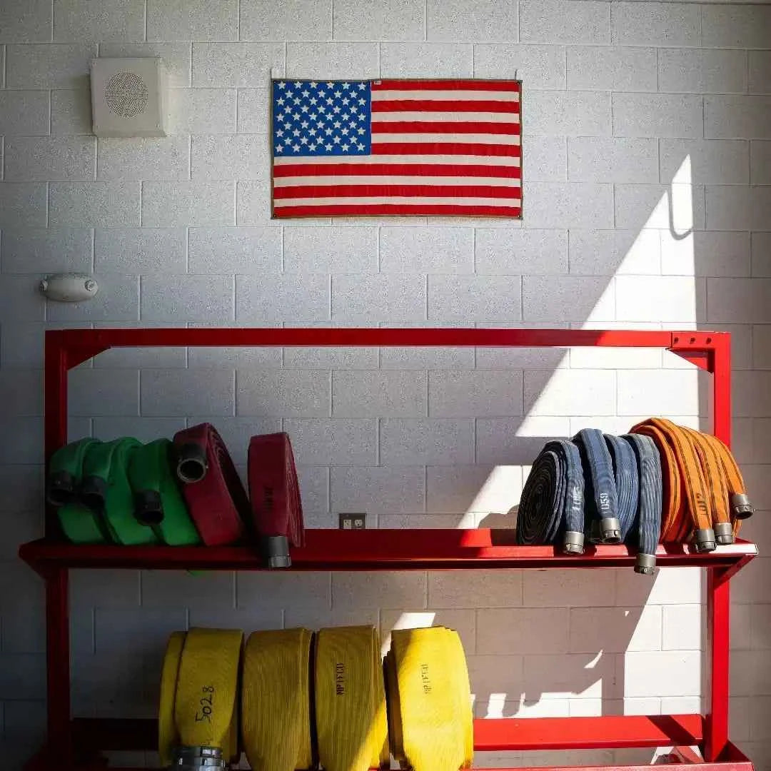 American Flag Fire Hose Banner - USA Memorial Home Decor