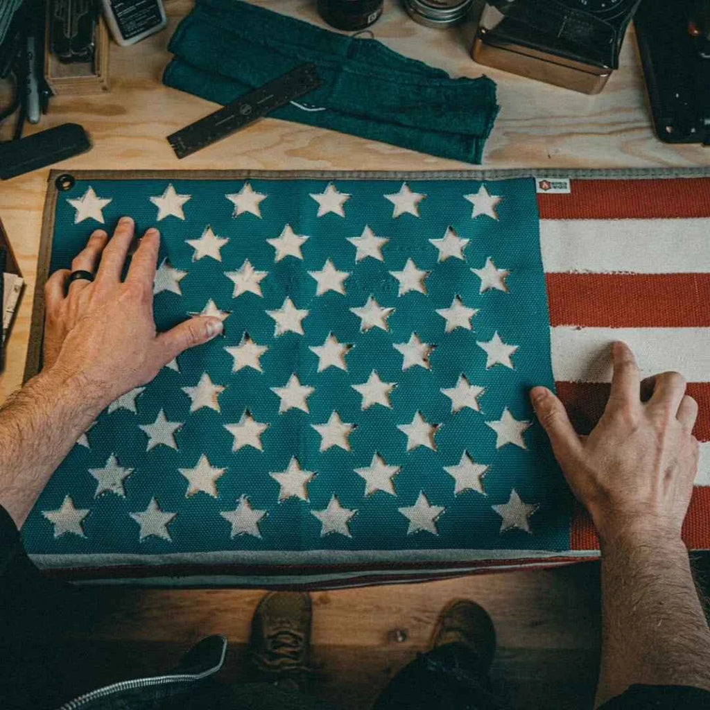American Flag Fire Hose Banner - USA Memorial Home Decor