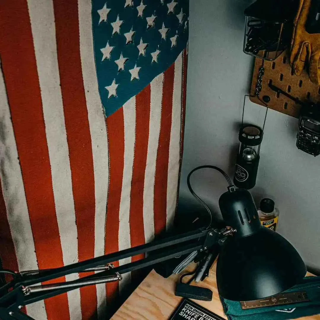 American Flag Fire Hose Banner - USA Memorial Home Decor