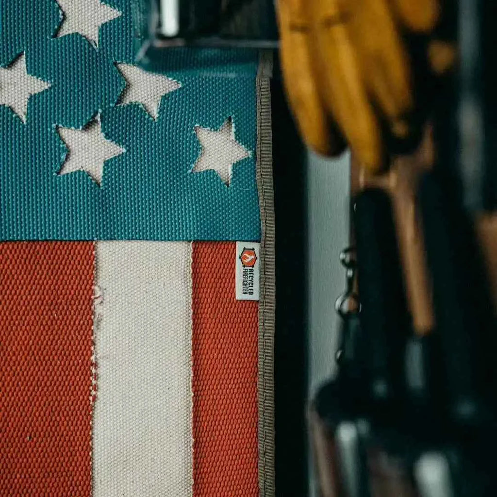 American Flag Fire Hose Banner - USA Memorial Home Decor