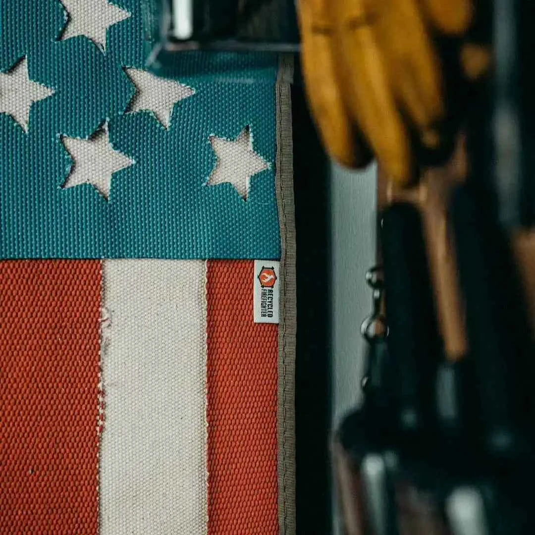 American Flag Fire Hose Banner - USA Memorial Home Decor