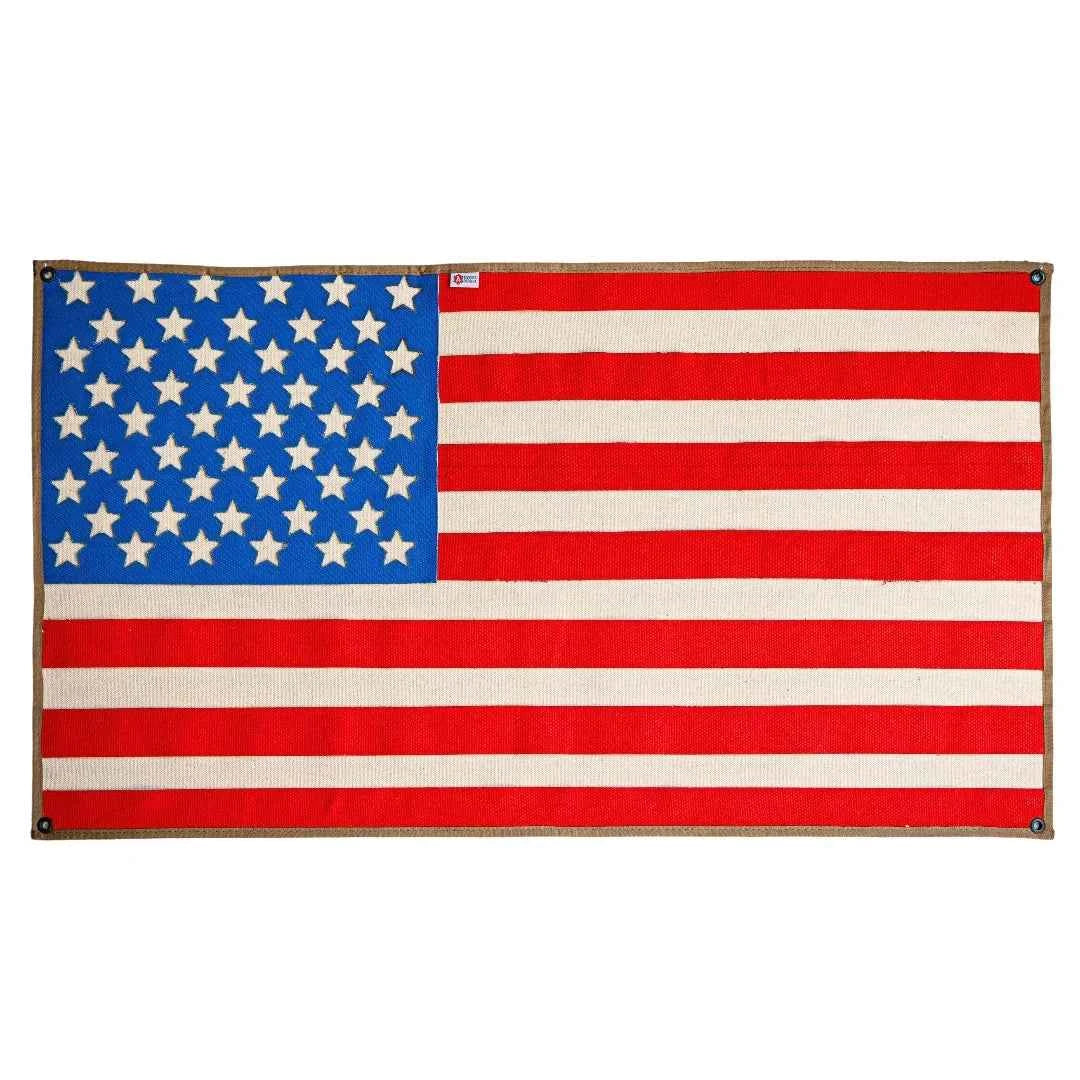 American Flag Fire Hose Banner - USA Memorial Home Decor