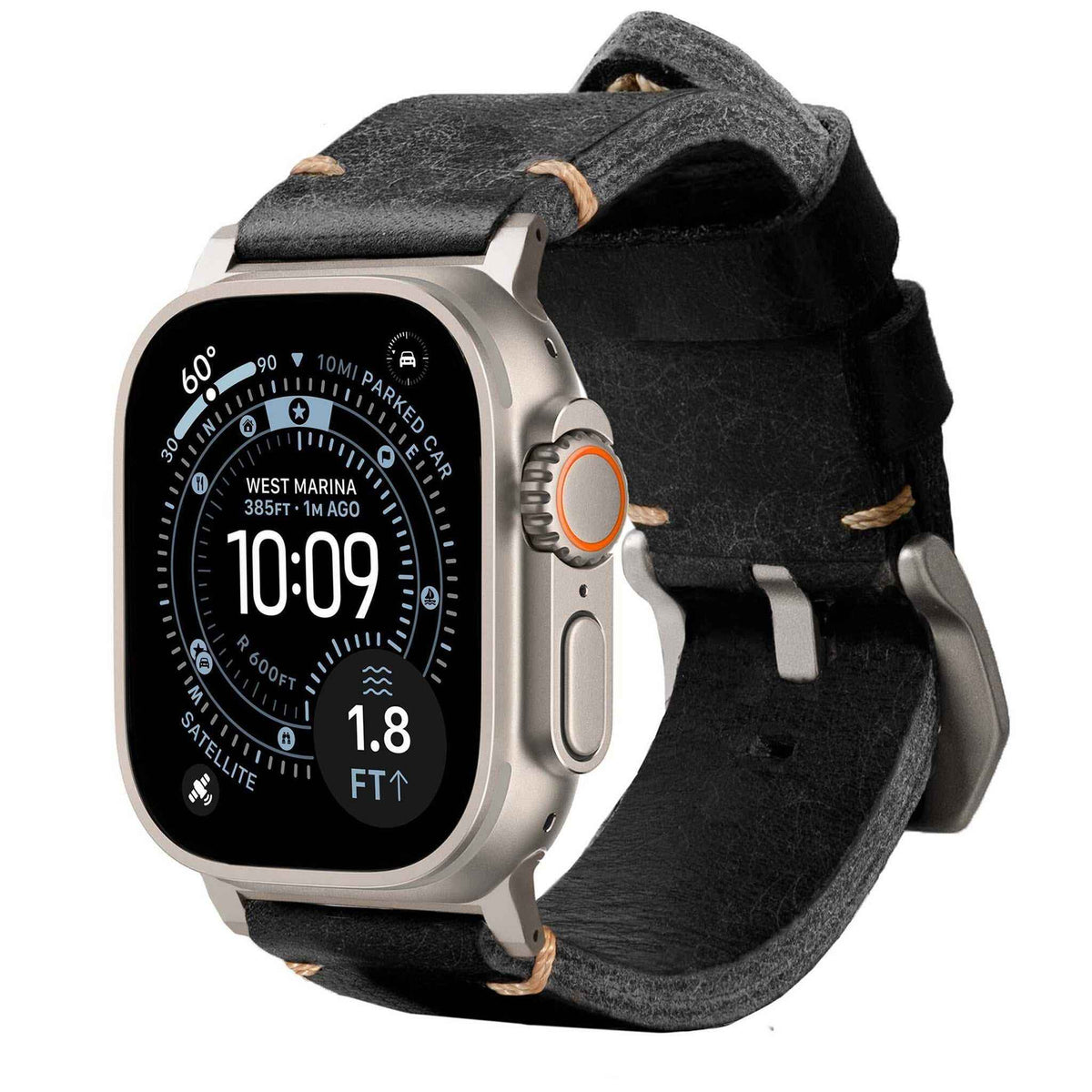 Rugged Vintage Leather Strap for Apple Watch Ultra