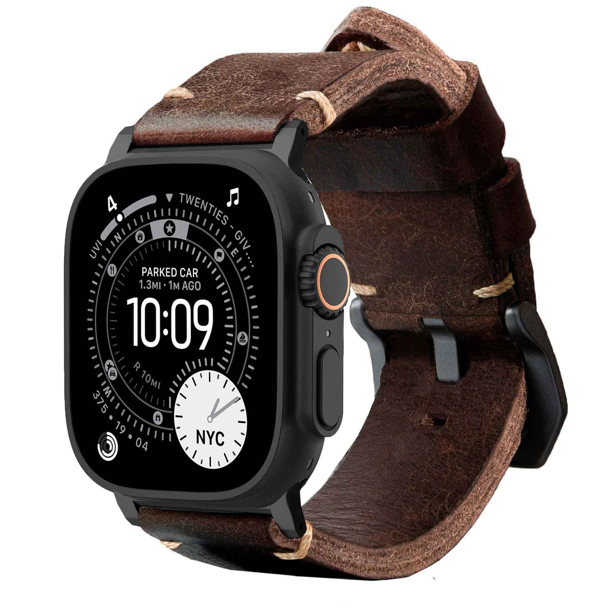 Rugged Vintage Leather Strap for Apple Watch Ultra