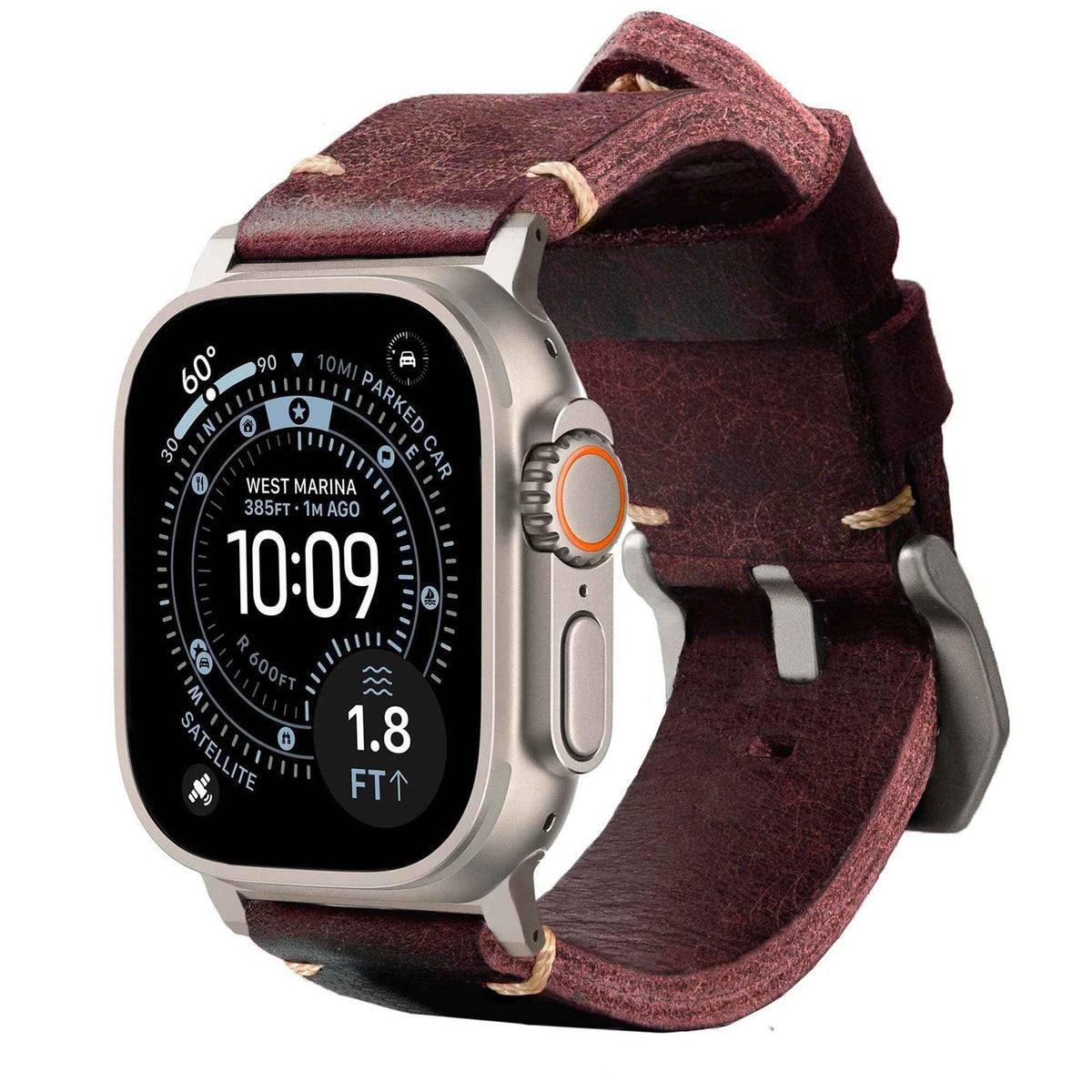Rugged Vintage Leather Strap for Apple Watch Ultra