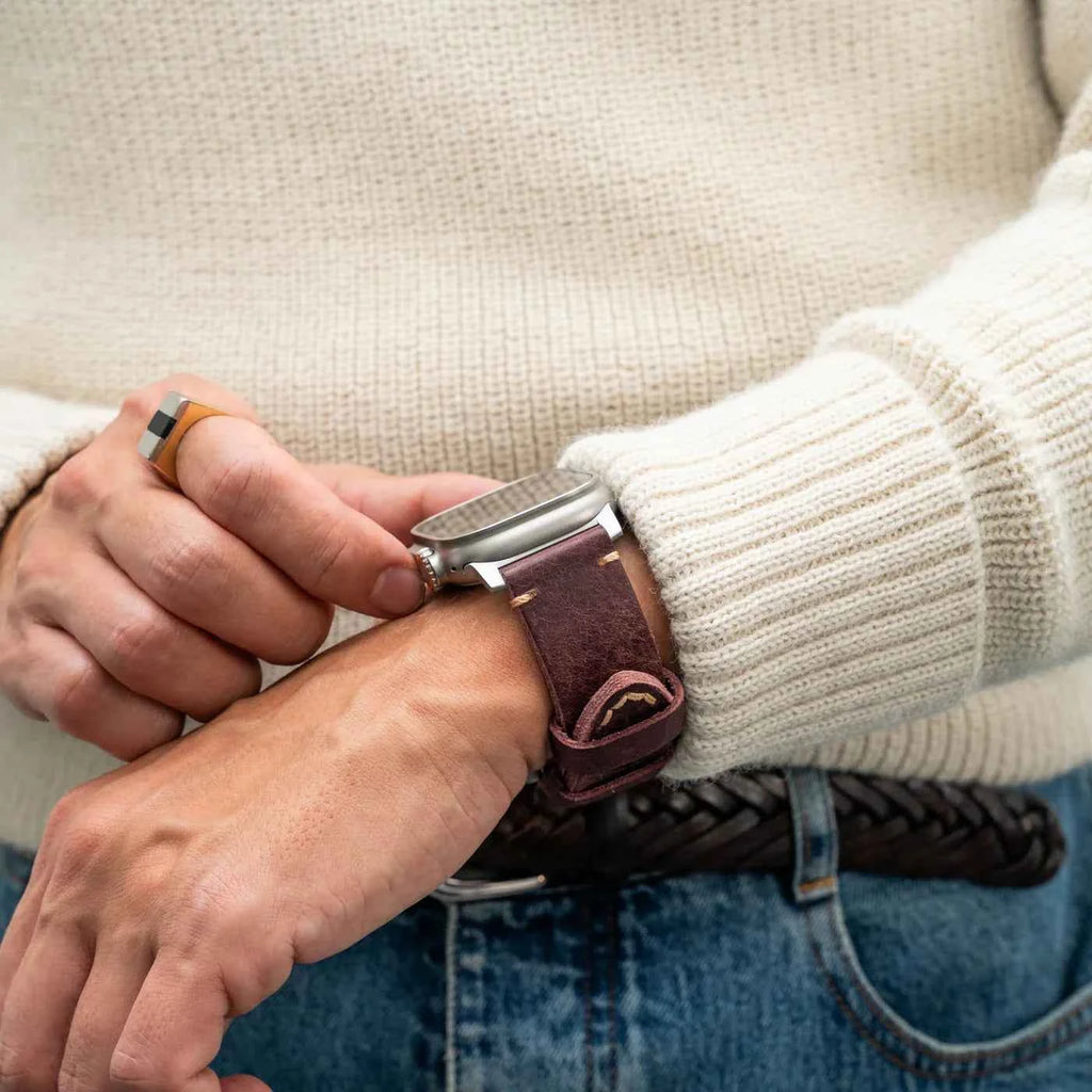 Rugged Vintage Leather Strap for Apple Watch Ultra