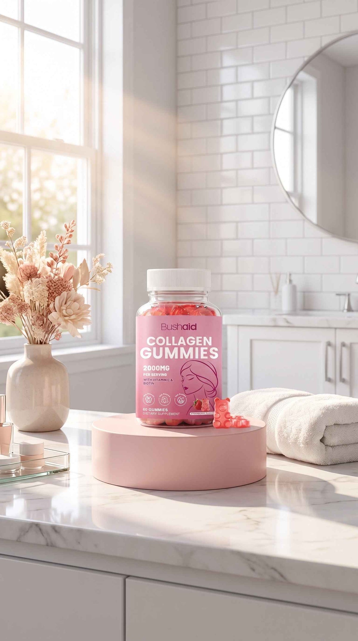 Collagen Gummy Vitamins for Skin, Hair & Nails - 60 Daily Supplements