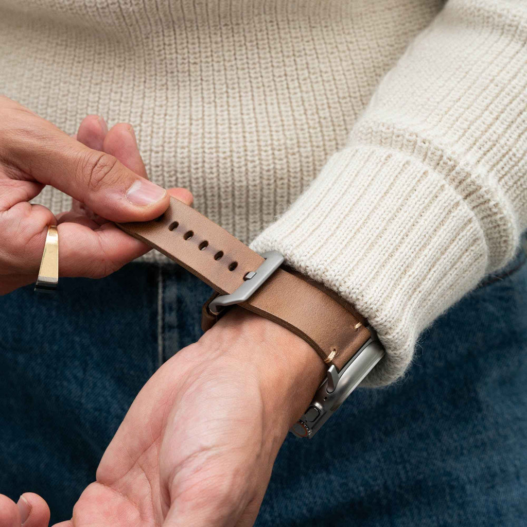 Rugged Vintage Leather Strap for Apple Watch Ultra