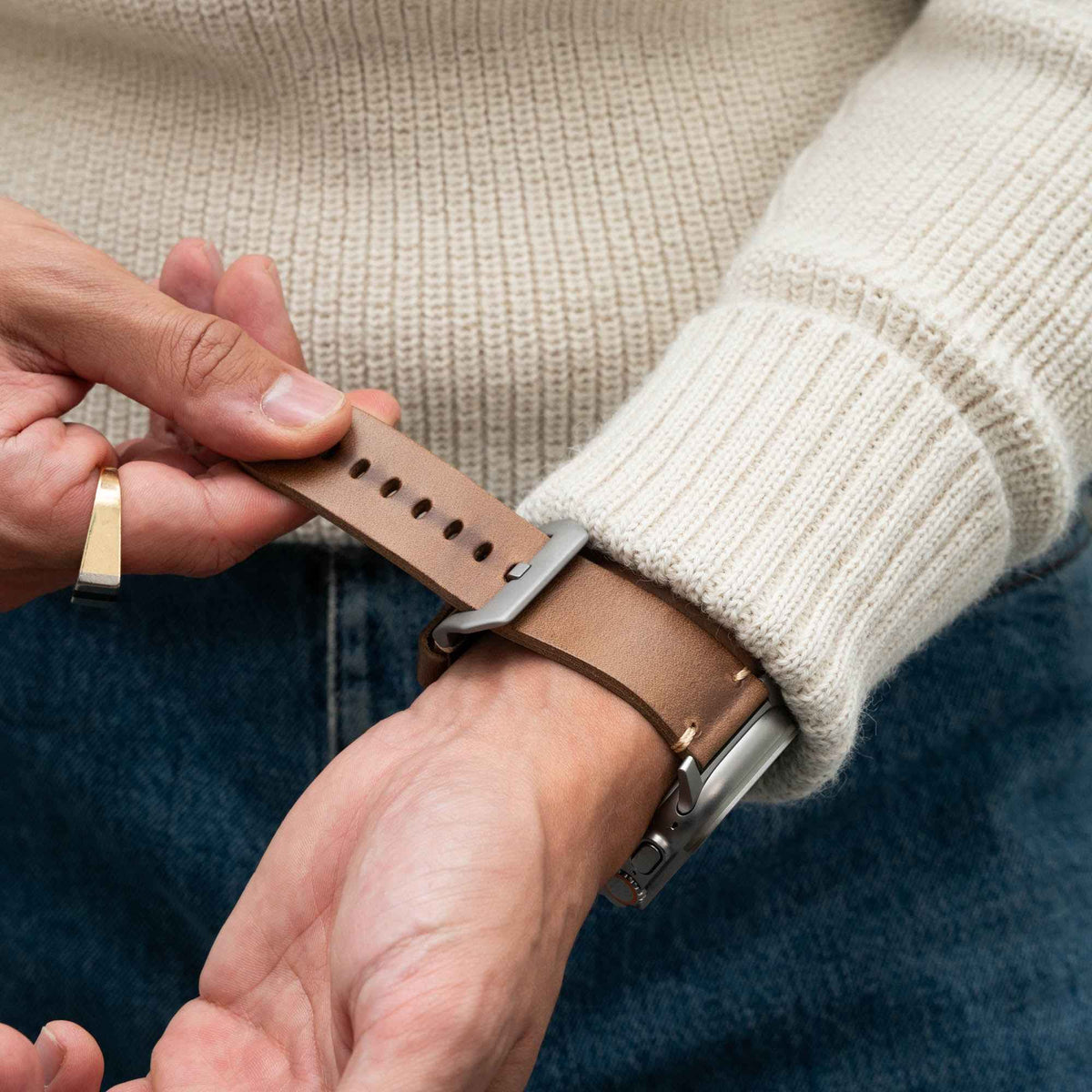 Rugged Vintage Leather Strap for Apple Watch Ultra