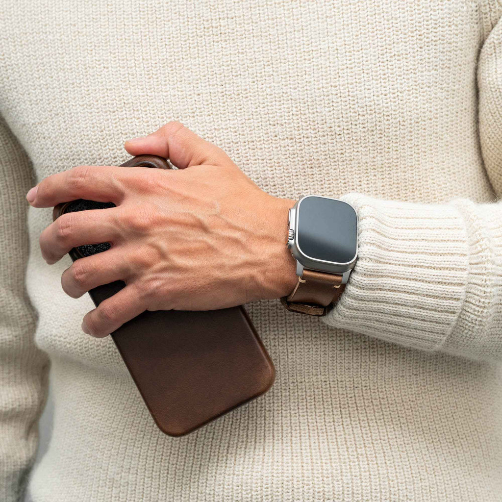 Rugged Vintage Leather Strap for Apple Watch Ultra