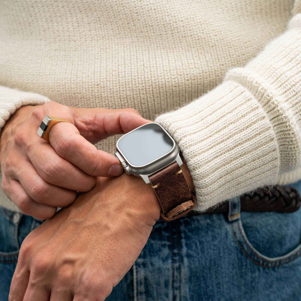 Rugged Vintage Leather Strap for Apple Watch Ultra