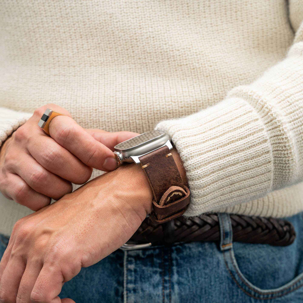 Rugged Vintage Leather Strap for Apple Watch Ultra