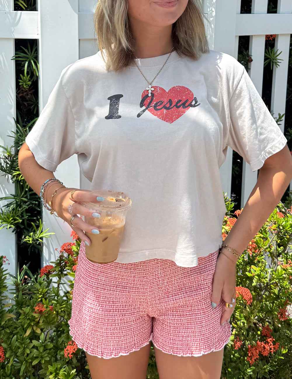 I Love Jesus Cropped Women's Tee - Soft, Breathable & Flattering Fit