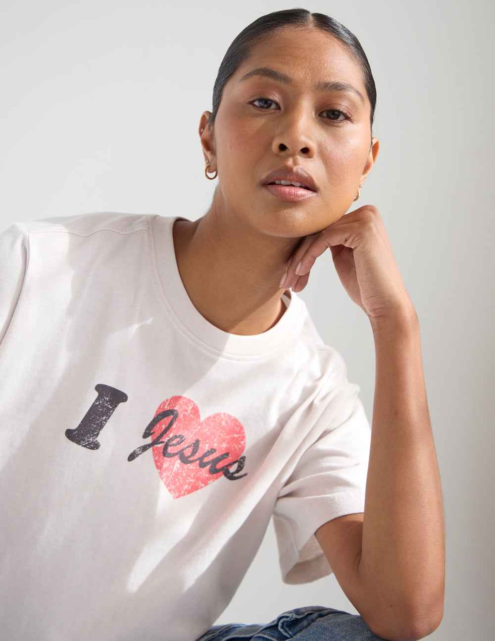 I Love Jesus Cropped Women's Tee - Soft, Breathable & Flattering Fit