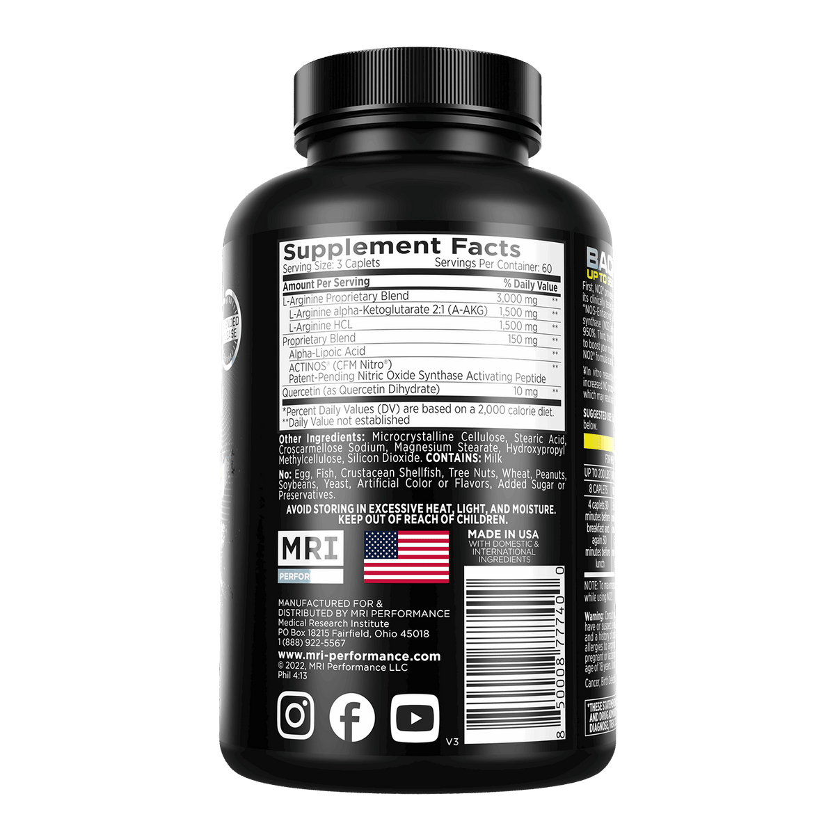 MRI Performance NO2: Nitric Oxide Original Formula for Enhanced Exercise