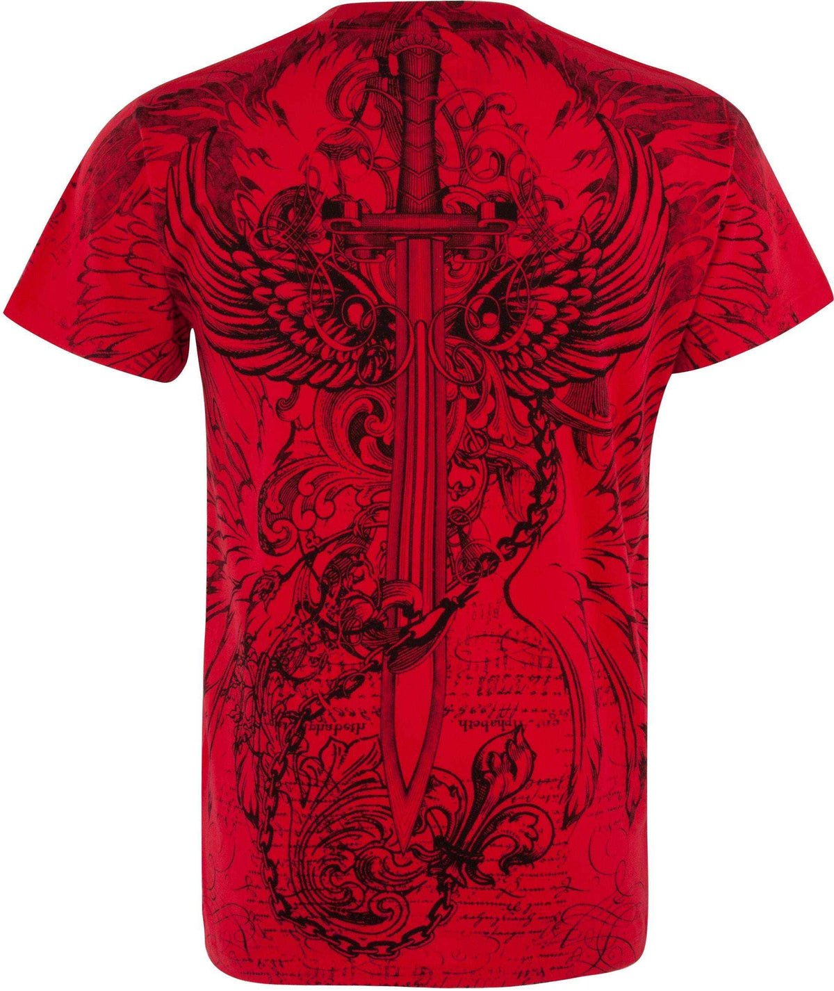 Sakkas Eagle, Sword & Chains Cotton Mens T-Shirt - Embossed Design