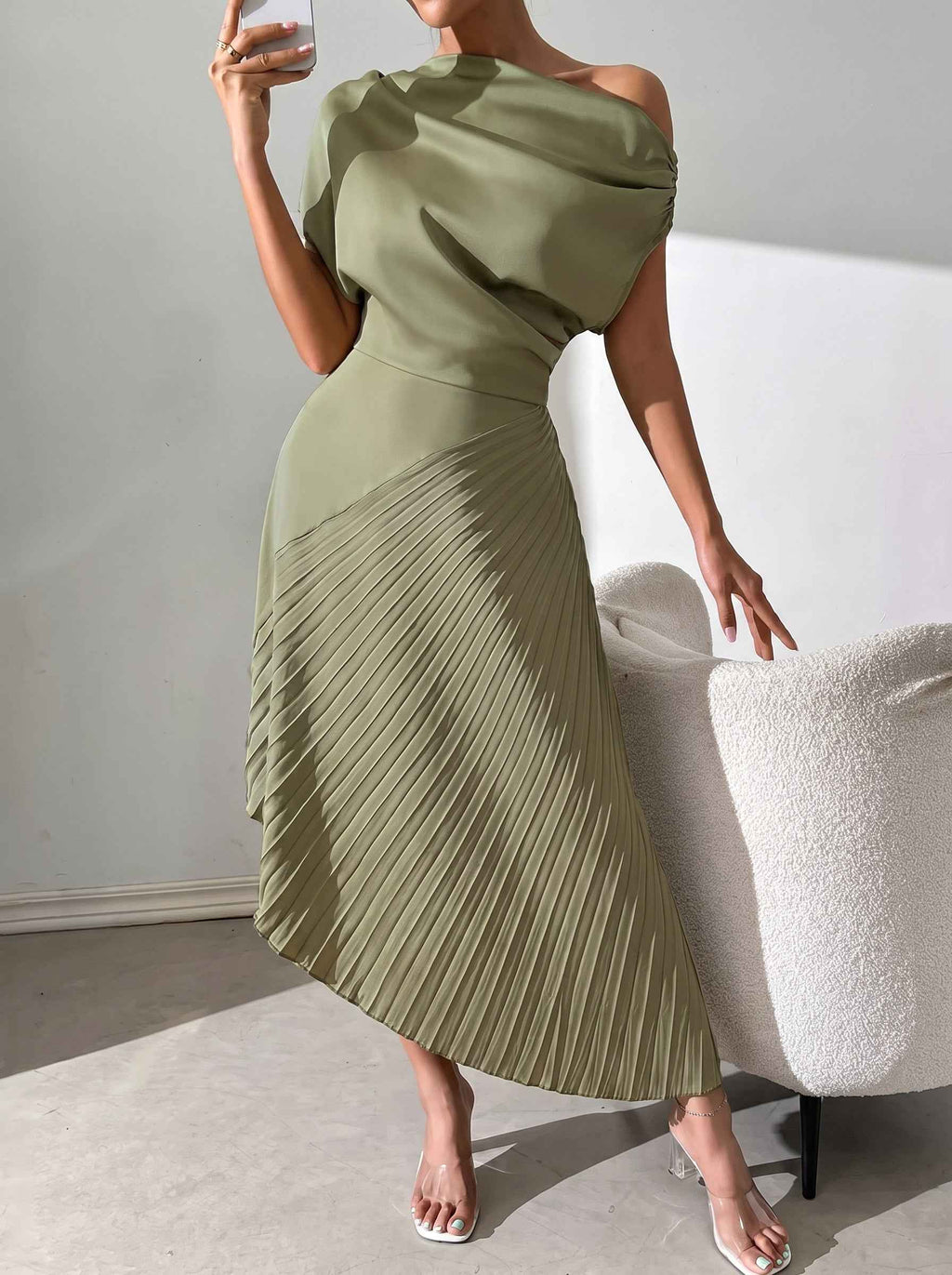 Elegant Ruffled Irregular Women's Dress